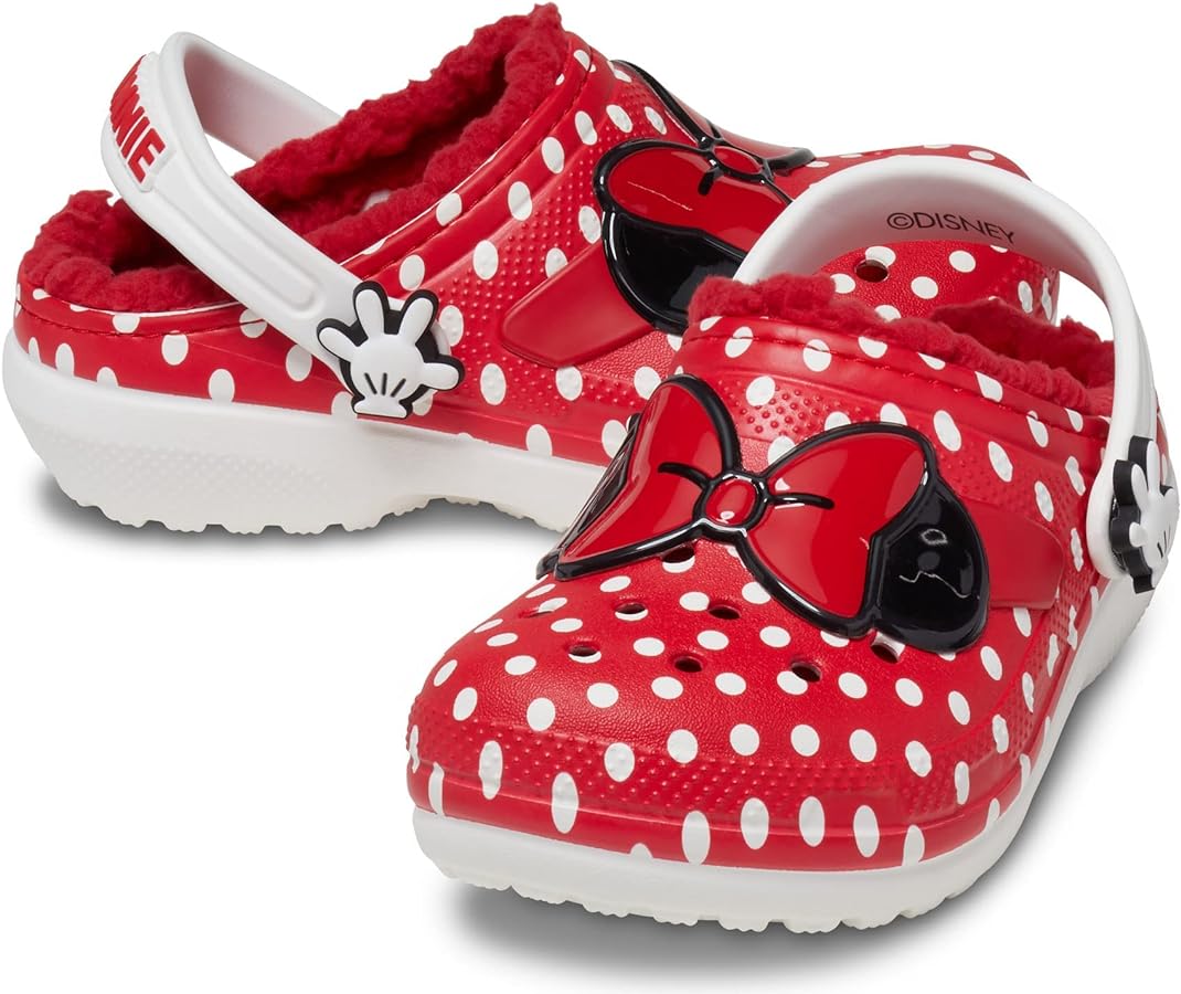 Crocs unisex-child Classic Lined Disney Clogs, Mickey and Minnie Mouse Shoes and Slippers