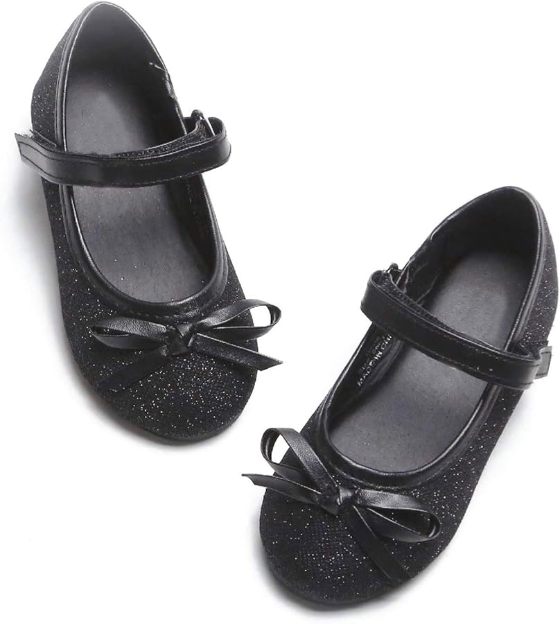 ESTINE Mary Jane Flats for Toddler Girls Little Kids Glittery Dress Princess Wedding Ballet Shoes