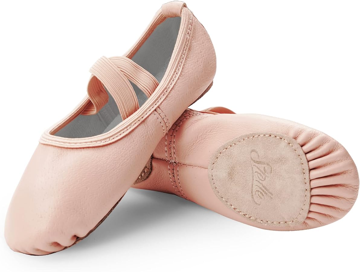 Stelle Ballet Shoes for Girls Dance Slippers Genuine Leather Ballerina Shoes for Toddler/Little Kid/Big Kid