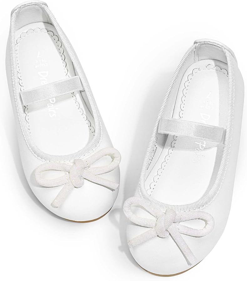 DREAM PAIRS Toddler Girls Dress Shoes Flower Girl Ballet Bow Flats for Party, Wedding, Performance, School, Christmas