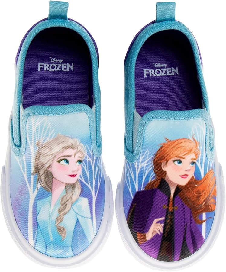 Disney Minnie Mouse, Elsa Frozen, Princess Shoes for Girls Toddler Kids Character Loafer Low top Slip-on Casual Tennis Canvas Sneakers