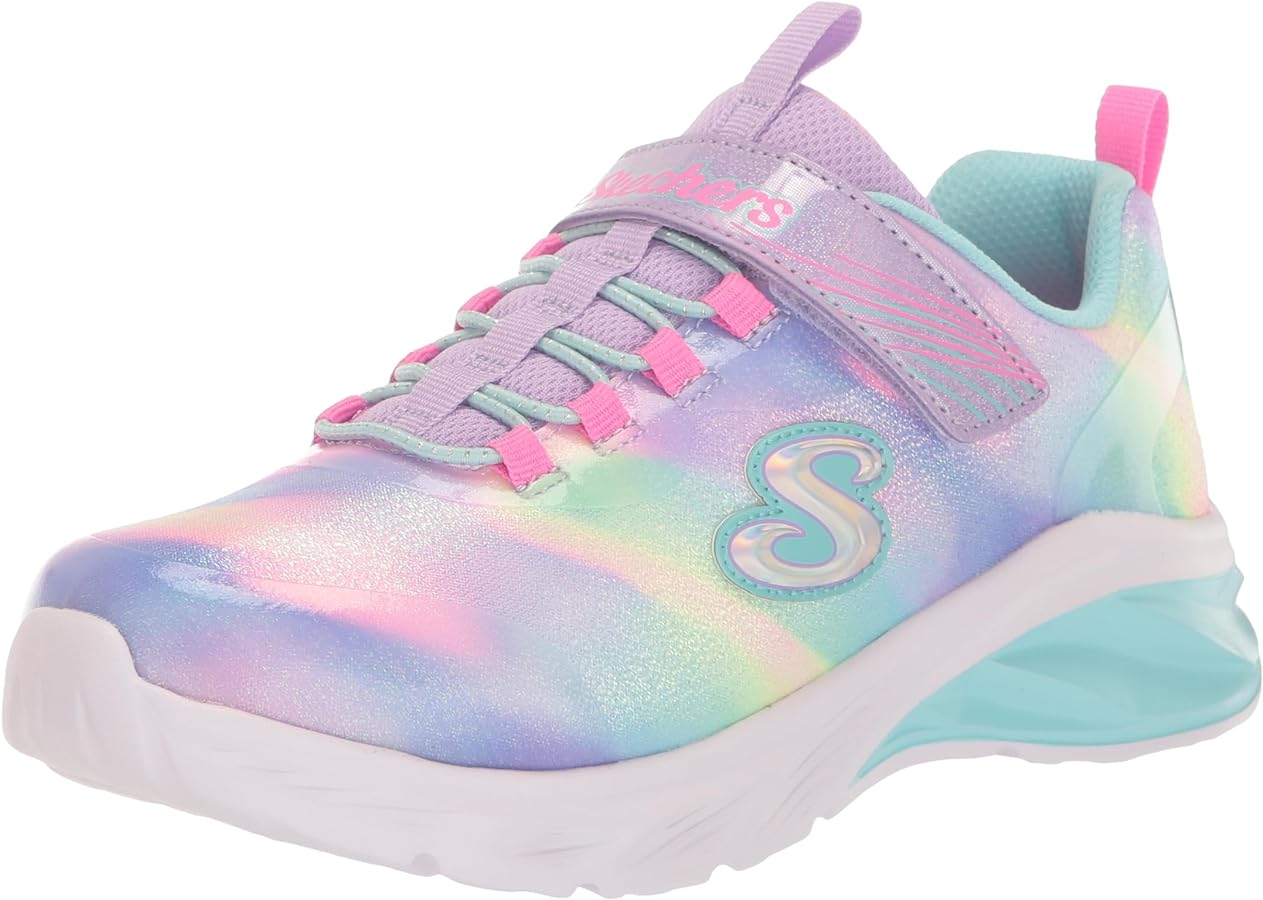 Skechers Kids Unisex-Child Coastline Sneaker, Lavender/Multi, 1 Little Kid