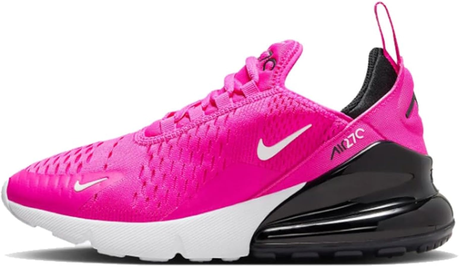 Nike Air Max 270 Big Kids' Shoes (943345-602,Laser Fuchsia/Summit White-Black-White) Size 6