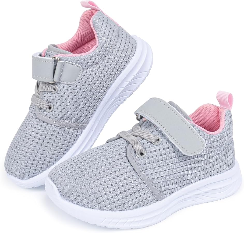 KIDSUN Toddler Boys Girls Running Sneakers Knit Breathable Mesh Casual Tennis Shoes Lightweight Non-Slip Outdoor Athletic Walking Shoes