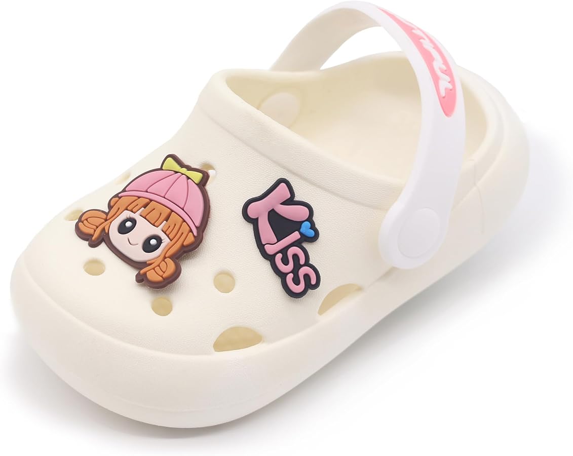 Toddler Shoes Clogs Slide Sandals for 0-8yrs Kids Unisex for Girls and Boys Garden Shoes Cartoon Slides Slip-Resistance Sandals Beach Slippers