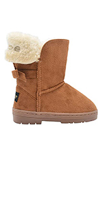 bebe Girls Mid Calf Easy Pull-On Suede Winter Boots