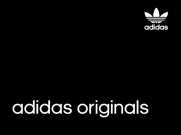 Image of a black rectangle with adidas logo. Text says "adidas originals"