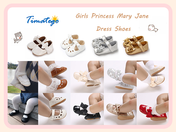 Timatego Baby Girl Mary Jane Flats Shoes