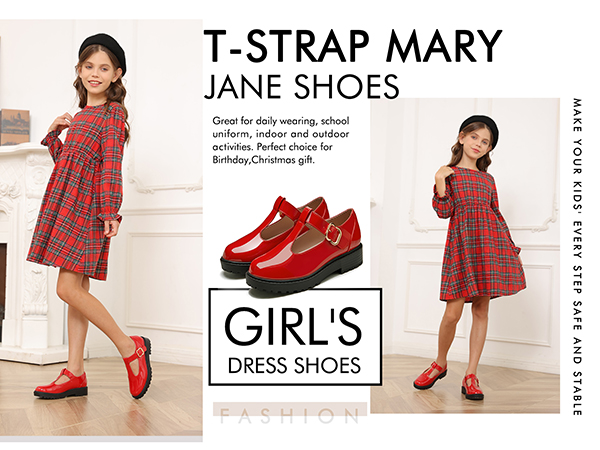 girl''s red mary jane shoes