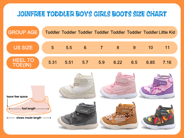 Toddler Boys Girls Winter Boots Kids Outdoor Warm Booties Non-Slip Walking Shoes