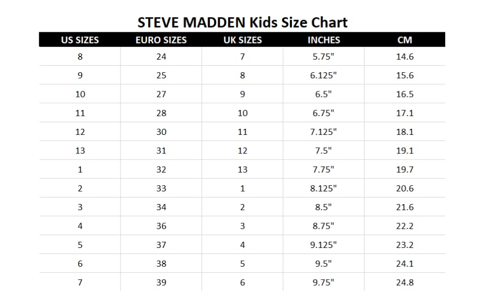 SIZE CHART