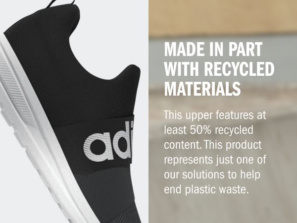 Made in part with recycled materials. Lite Racer Adapt upper features at least 50% recycled content.