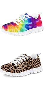 tie dye leopard shoes