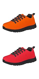 orange red shoes