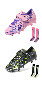 DREAM PAIRS Kids Soccer Cleats with Sock SDSO2307K-ACC