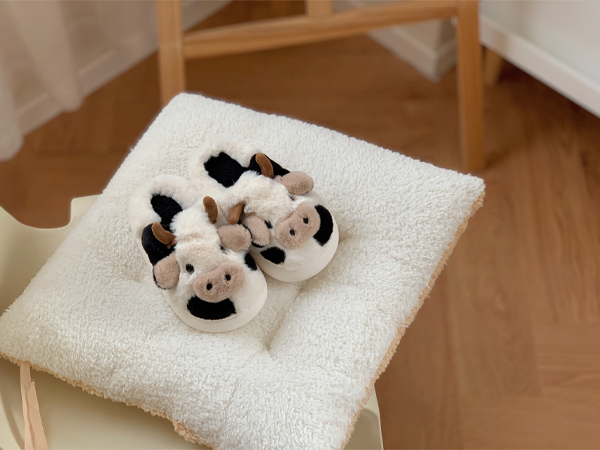 cute cartoon animal cow slippers for boys girls indoor