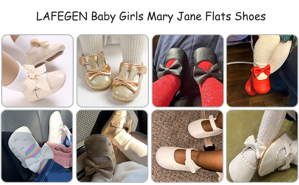 LAFEGEN Baby Girls Mary Jane Flats Shoes