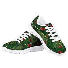 Green Christmas Tree Print Kids Shoes