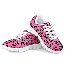 Pink Leopard Print Walking Shoes For Girls