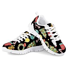 Black Christmas Tree Snowman Print Walking Shoes For Boys Girls