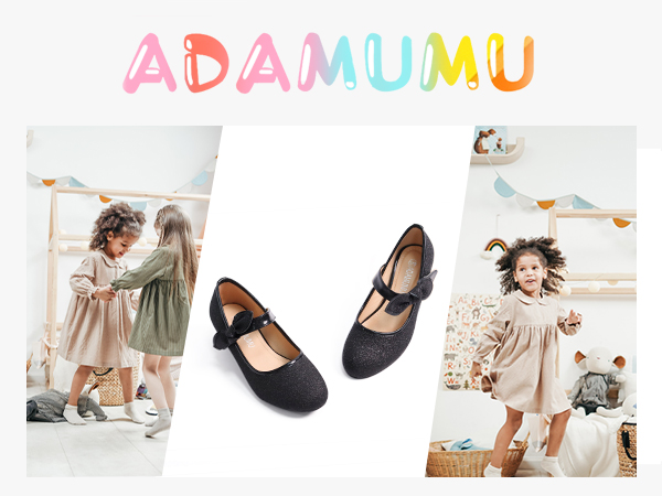 ADAMUMU Girls Dress Shoes Princess High Heel