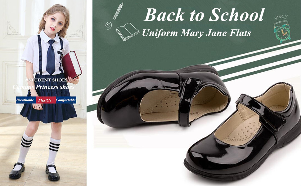 Uniform Mary Jane Flats