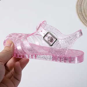 Toddler Girls Jelly Sandals Summer Beach Closed Toe Crystal Princess Dress Flats 