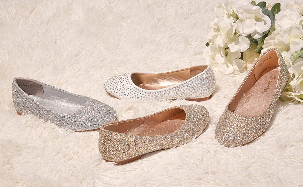 flower girls dress shoes slip on flats glitter Ballerina Mary Jane