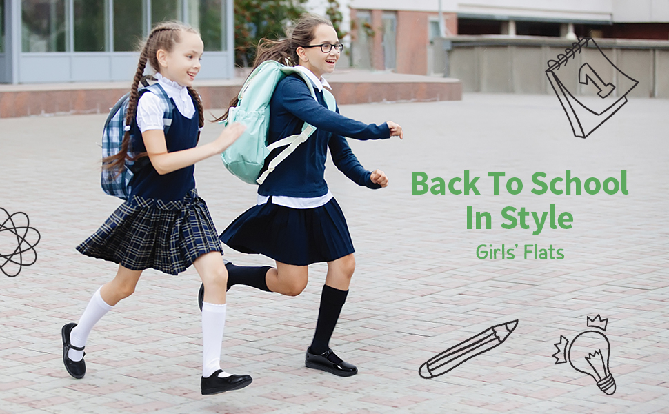 girls flats dress shoes uniform school casual cute