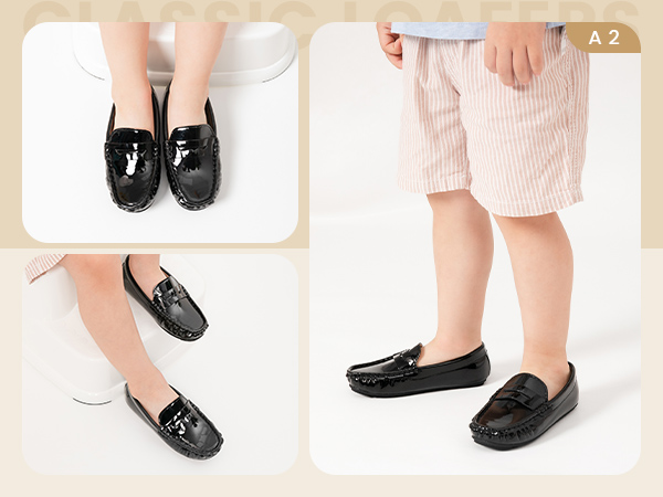 Toddler Little Kid Boys Girls Soft Slip On Loafers Dress Flat Shoes