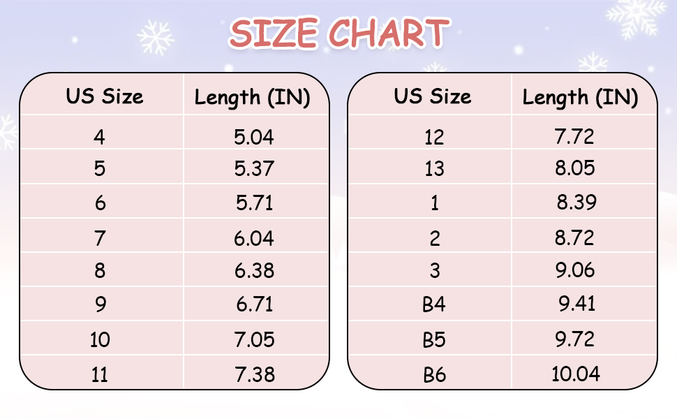 SIZE CHART