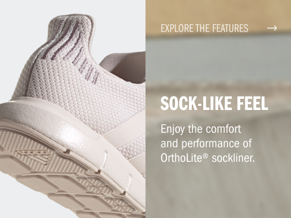 Sock-Like Feel: Enjoy the comfort and performance of OrthoLite sockliner.