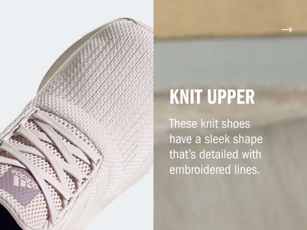 Swift Run 1.0 knit upper have a sleek shape detailed with embroidered lines.