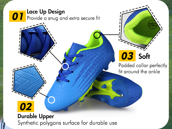 Kids Outdoor Firm Ground Soccer Shoes