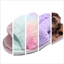 girls Fuzzy Fluffy Furry Fur Open Toe slippers fulfy slipper for kid Shoes  House Home Indoor 07