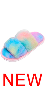 girls fuzzy furry slipper