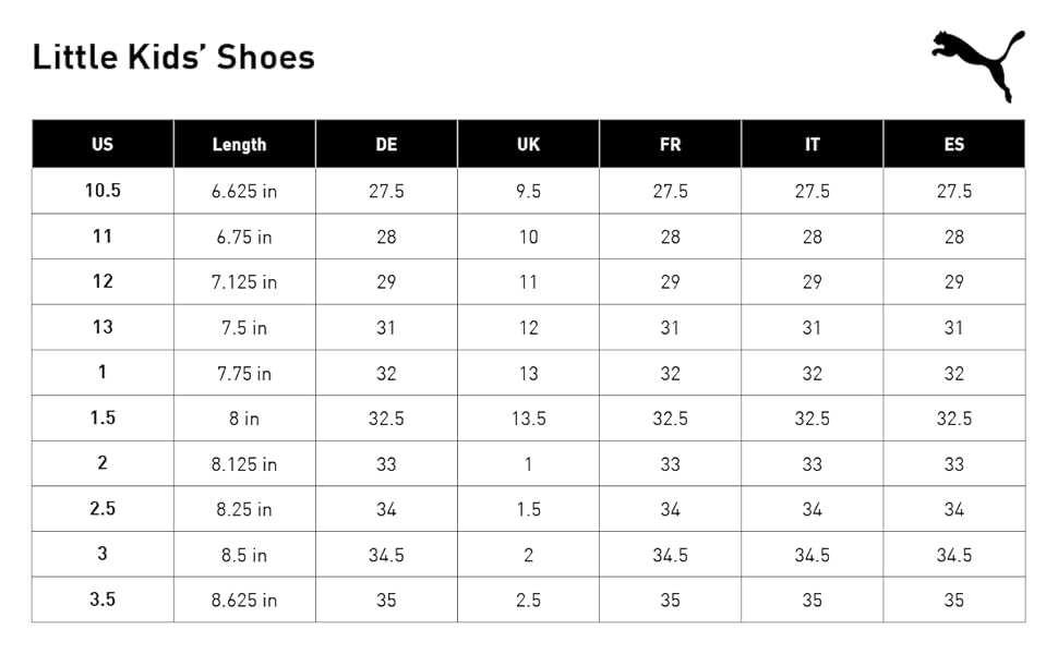 Little Kid Size Chart