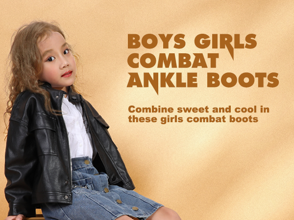 Comfortable Boys Girls Combat Boots