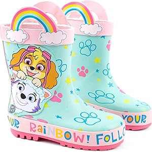 Keep your little girl dry and stylish with these adorable Paw Patrol themed rain boots