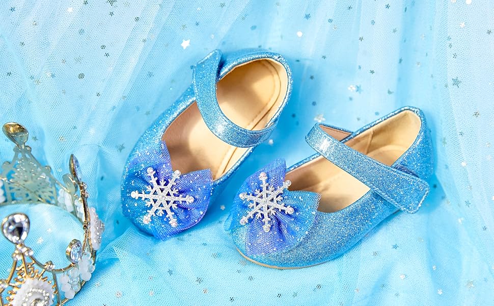 Toddler Girl Blue Flats Princess Shoes