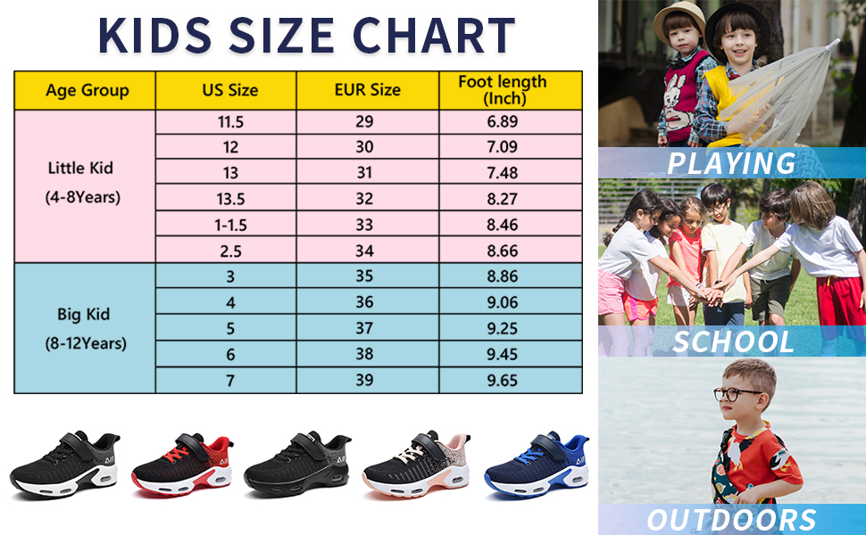 Kids size chart