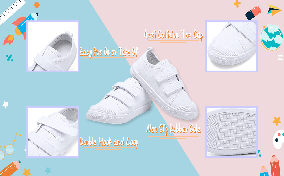 Kids Canvas White Shoes