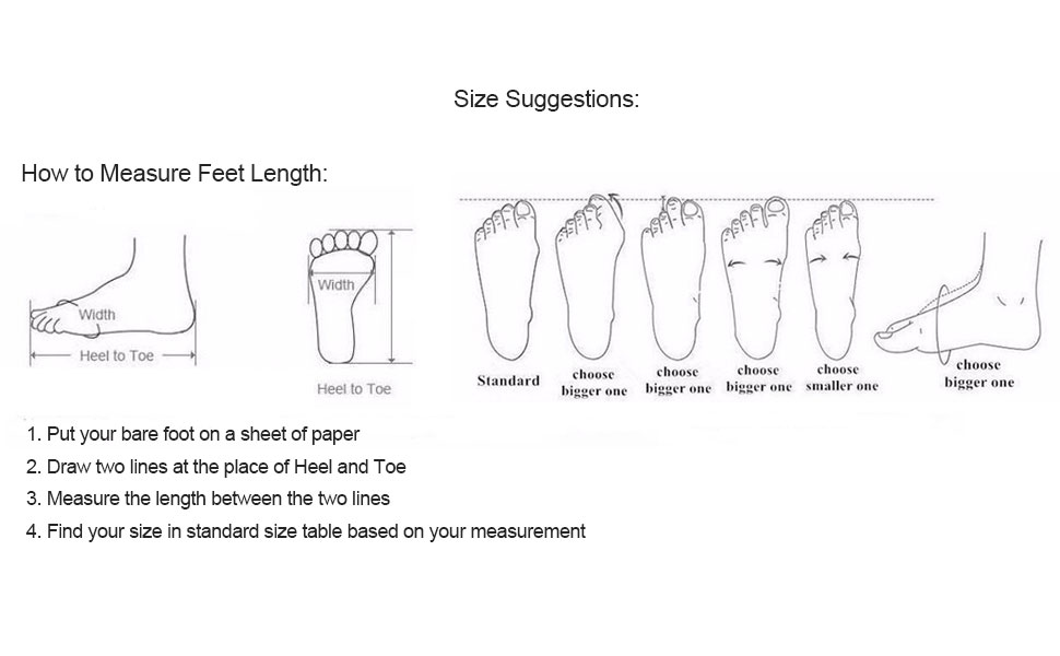 Size Chart for Girls Latin Shoes