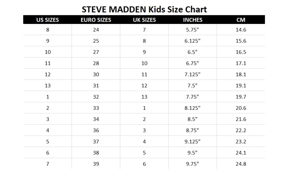 SIZE CHART