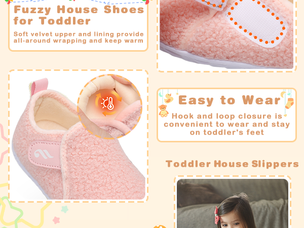 toddler slippers fuzzy kids house shoes for boys girls