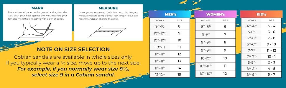 Cobian new size chart