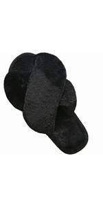 womens fuzzy slippers furry slides for ladies fluffy fur 4