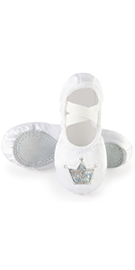 Purple crown ballet shoes for girls