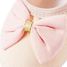 pink bow canvas ballet shoes