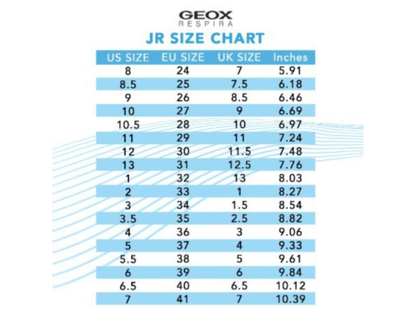 Jr Size Chart